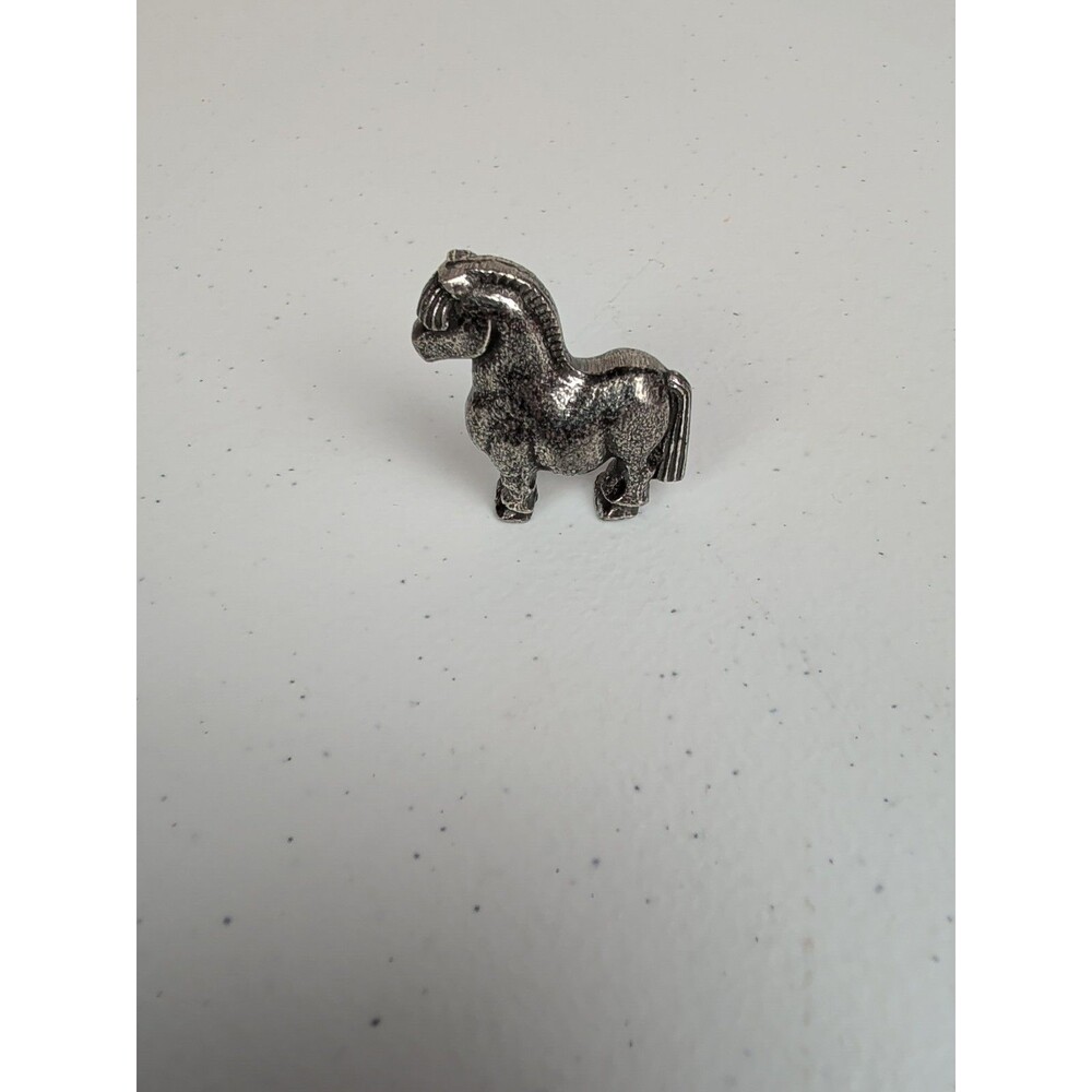 Vintage Tinn Per Mini Viking Horse Fjord Battle Handcast Pewter Figurine 1.4”